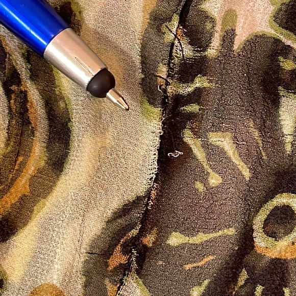 Boston Proper Green Silk Medallion Wooden Beaded Tunic Cover Up M - Picture 6 of 8